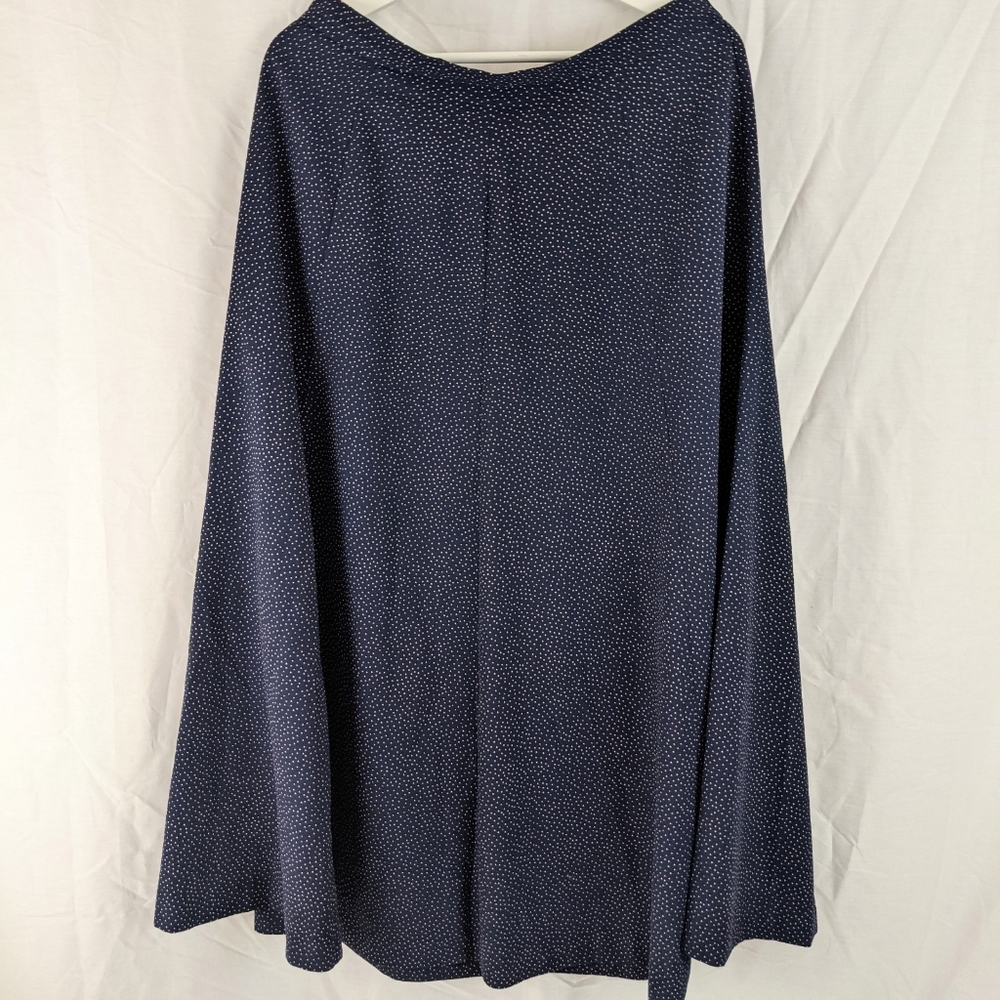 VINTAGE 80s Navy & White Dot Midi Skirt Sz 14